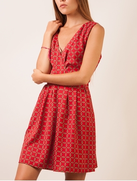 Rochie Casual Cu Pense Rosu